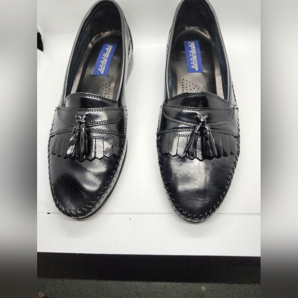 Giorgio Brutjni Black Leather Loafers with Tassels Sz 10.5D - Picture 1 of 7